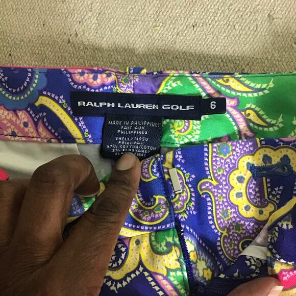 Ralph Lauren Women Sporty Vibrant Paisley Print golf Pants 6 NWT Stretch Comfort - Picture 8 of 9
